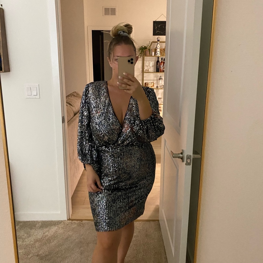 Sequined Long Sleeve Dress